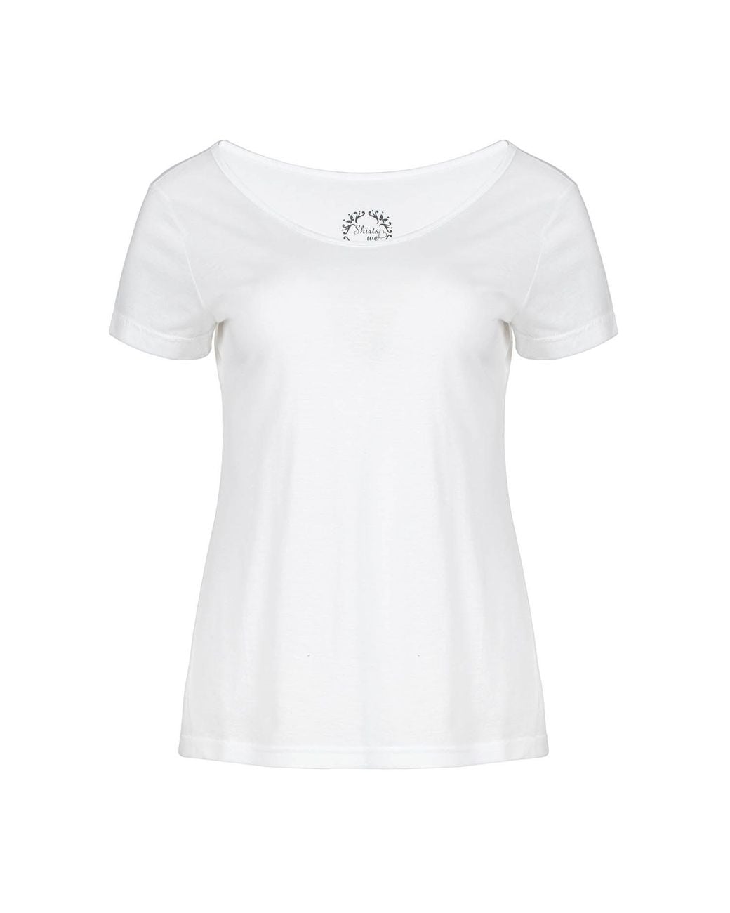 Conquista White Elegant Scoop Neck Tencel Cotton Top