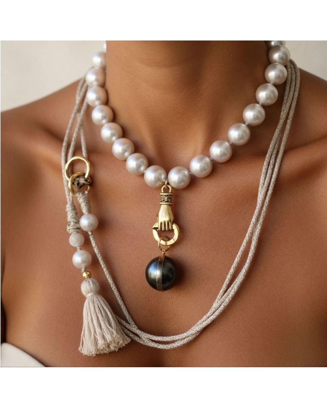 Persia Dona Jewelry Metallic Pearl