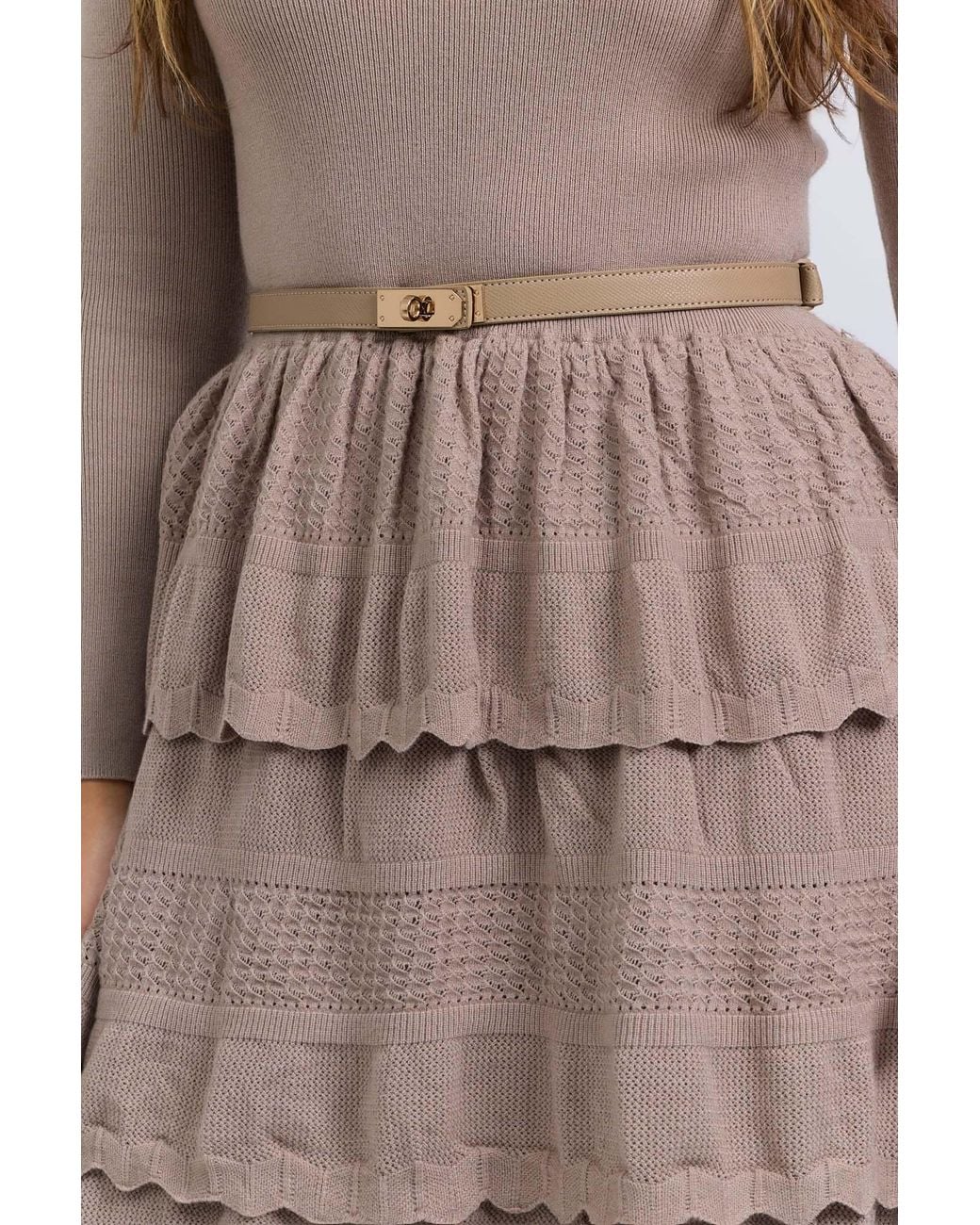 Rave on Trend Natural Tiered Knit Dress