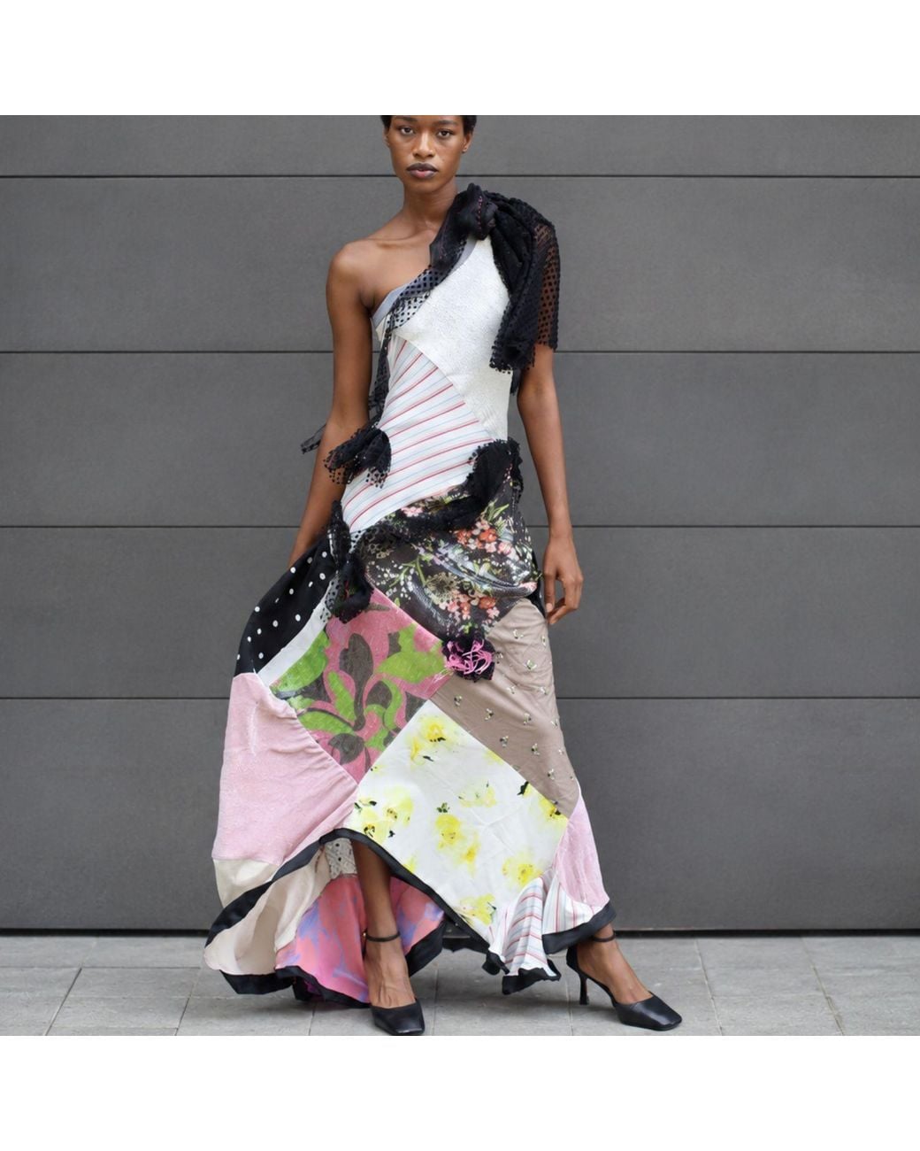 Miro Misljen White Patchwork Reverie Maxi Dress