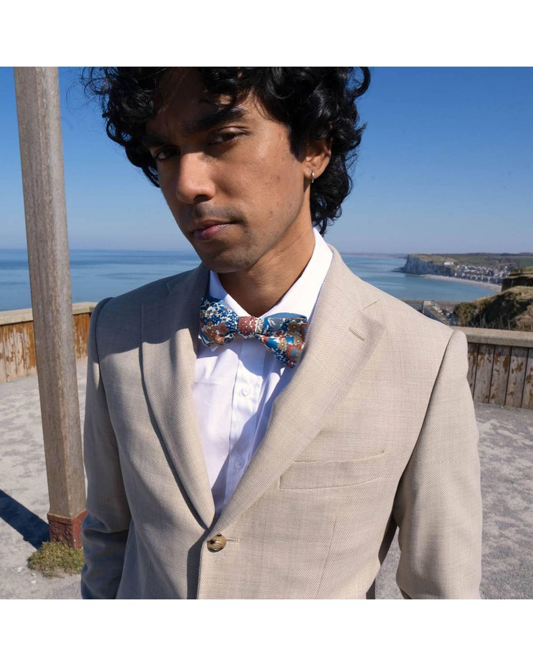 LE COLONEL Blue Neutrals Liberty Margaret Bow Tie for men