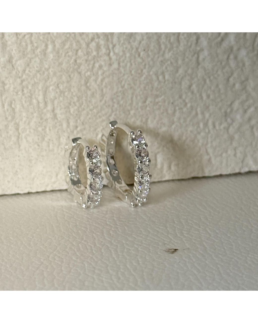 Nazzar White Cz Huggie Hoops