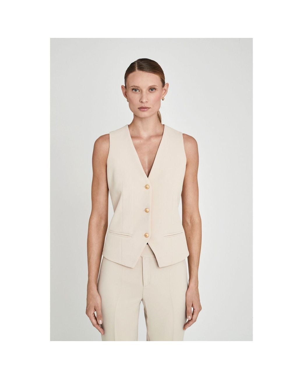 The Extreme Collection Brown Neutrals Tailored Vest Atelier
