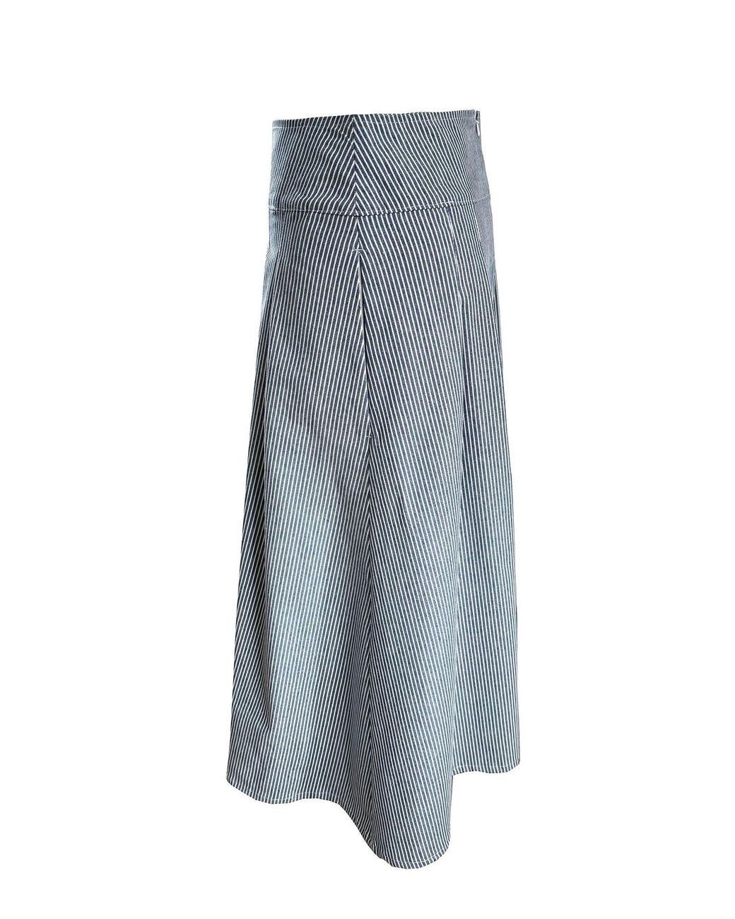 The Well Worn Blue The Dune Skirt – Chambray Ticking Stripe