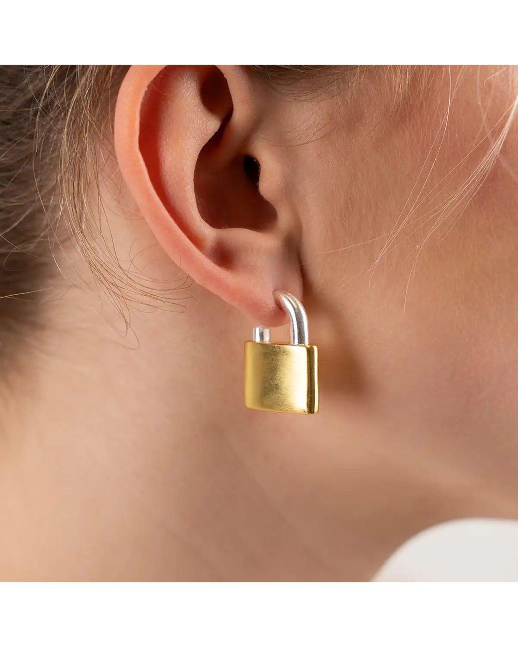 LOTT.gioielli Metallic Padlock Earring S