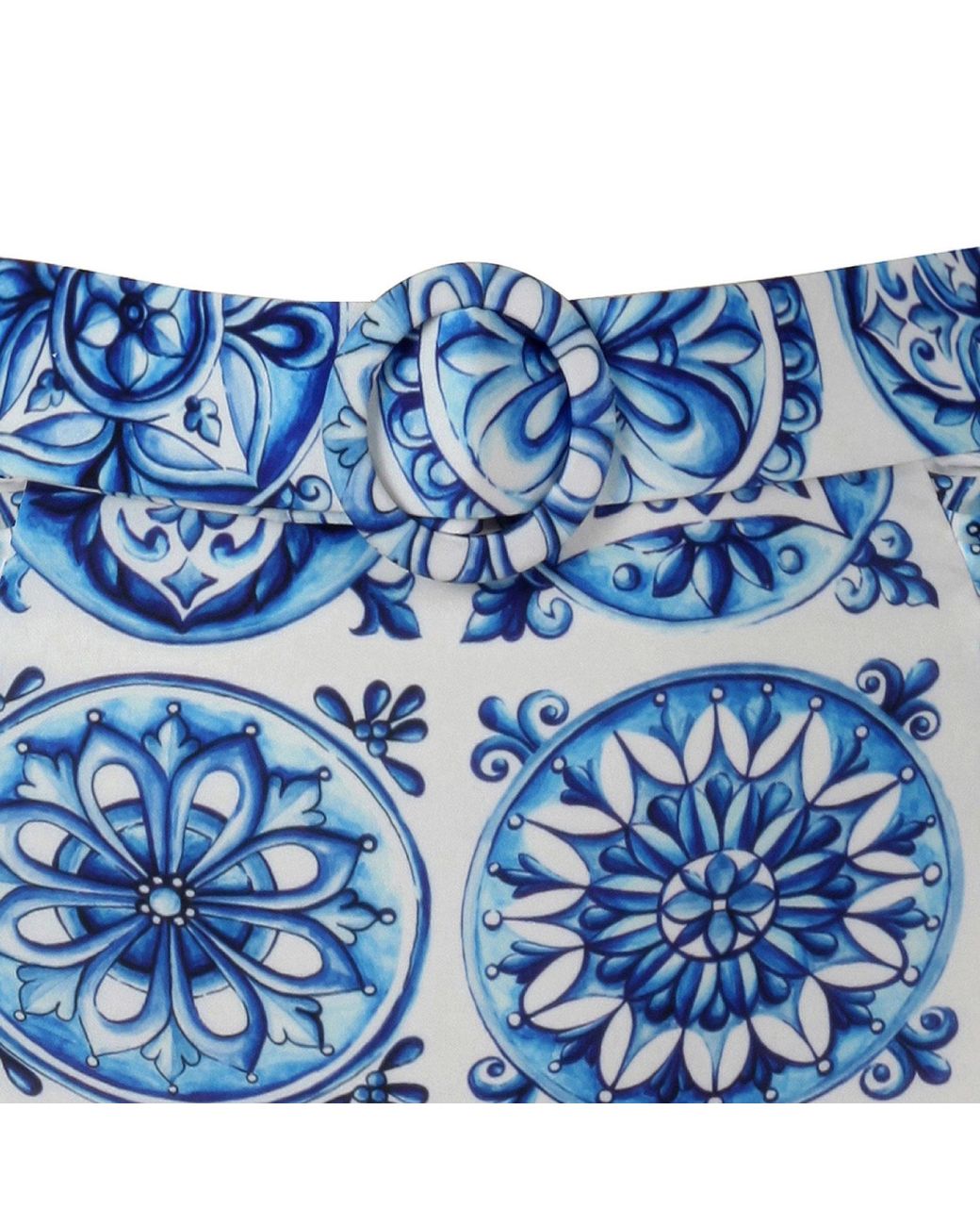 Nur Karaata Blue Marigold Bleu Blanc Bikini Set
