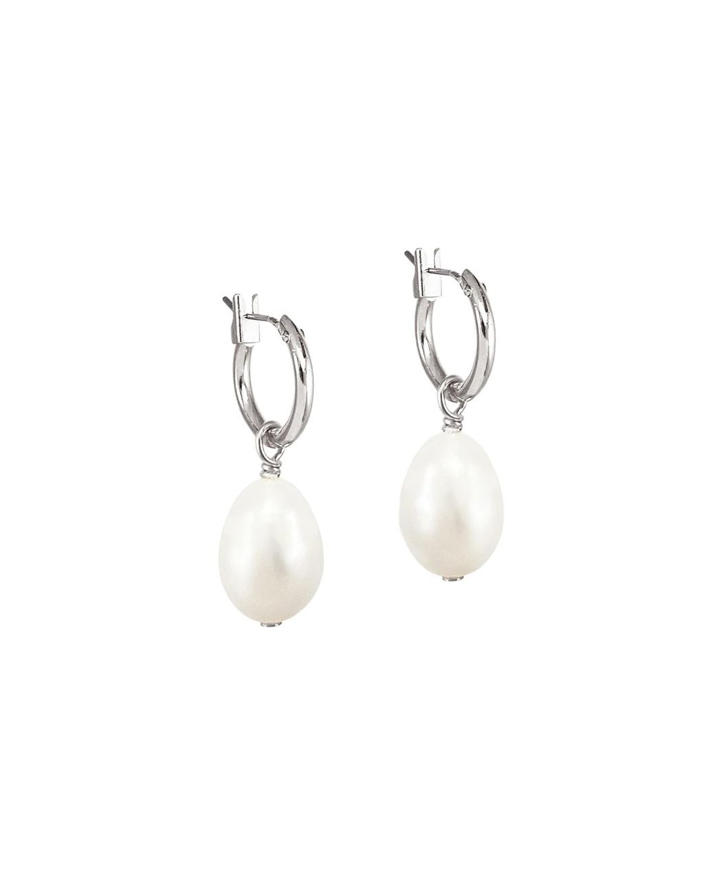 Biko Jewellery White Freshwater 2-In-1 Hoops