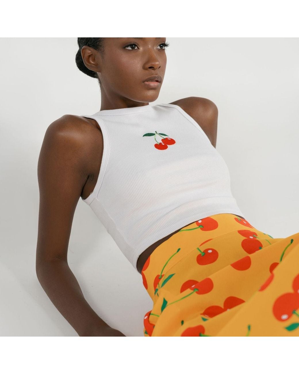 Pineapples Don't Have Sleeves Orange Cereza Teresa Skirt