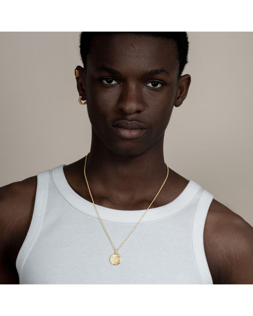 Dower & Hall Metallic St. Michael Talisman Necklace for men