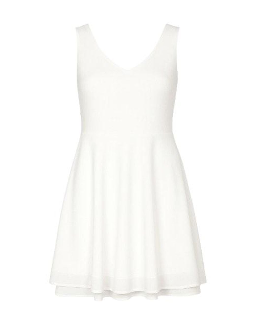 Conquista White Neutrals Sheer Layer Skater Dress