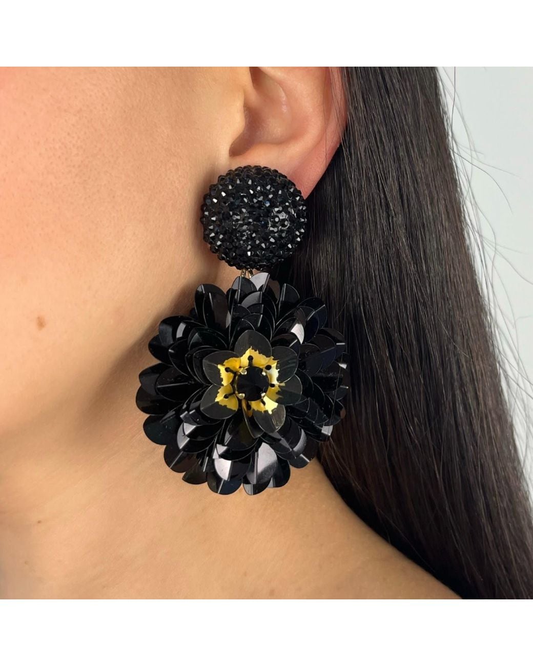 PINAR OZEVLAT Blue Dahlia Earrings