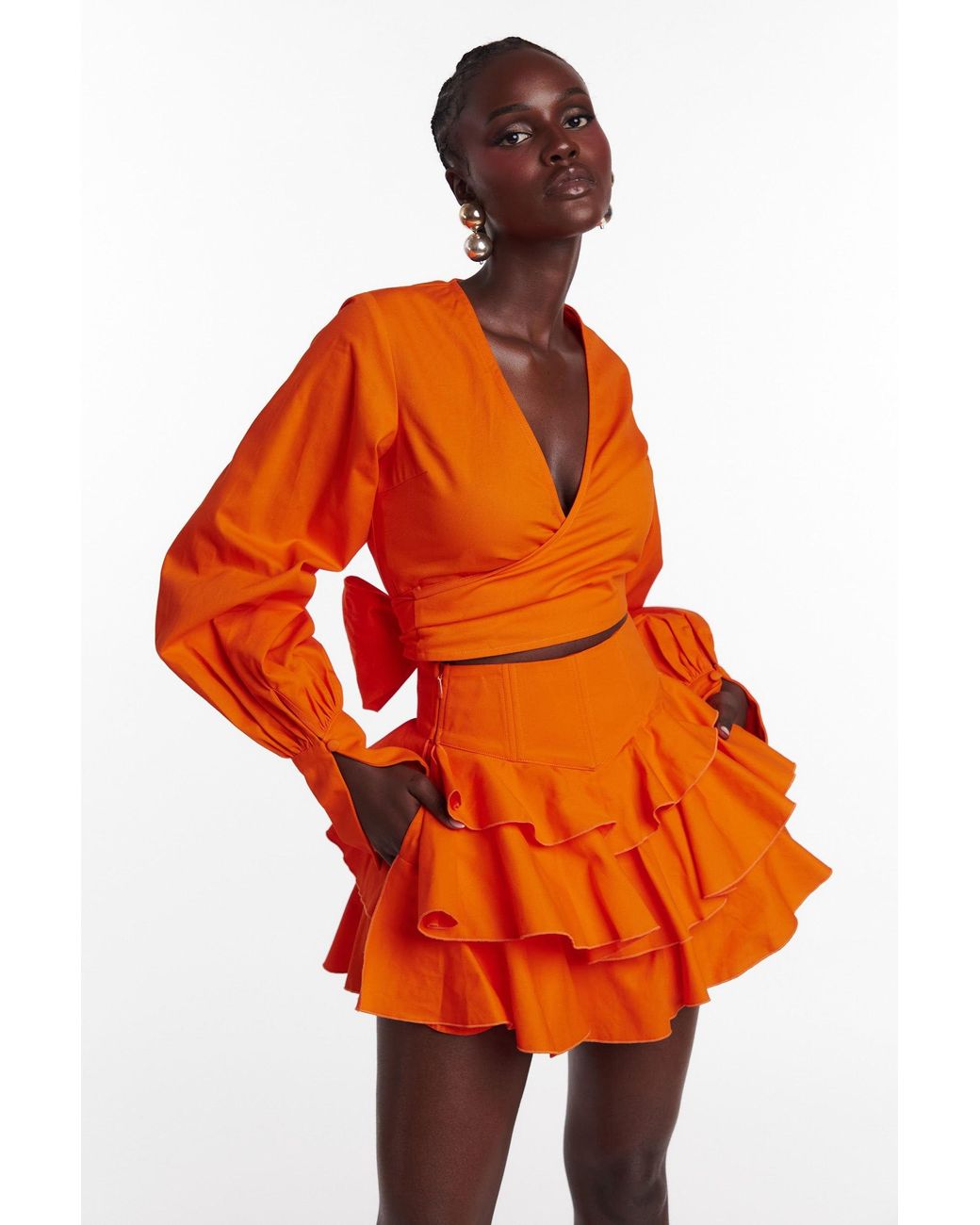 Ofuure Orange Dilara Mini Skort