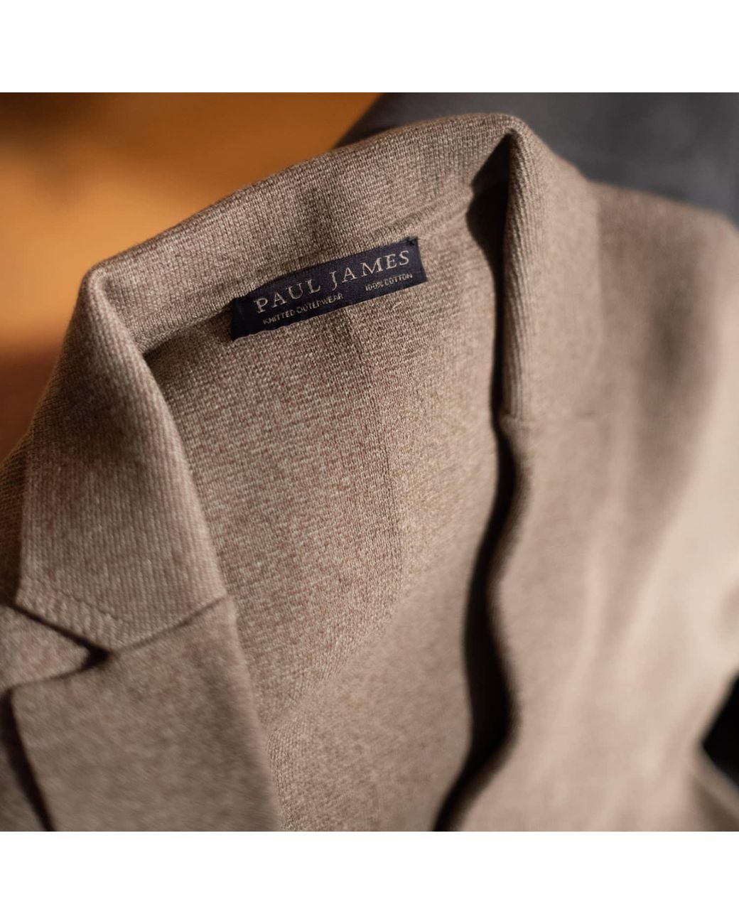 Paul James Knitwear Gray Lightweight Jaspe Cotton Ezra Knitted Blazer for men