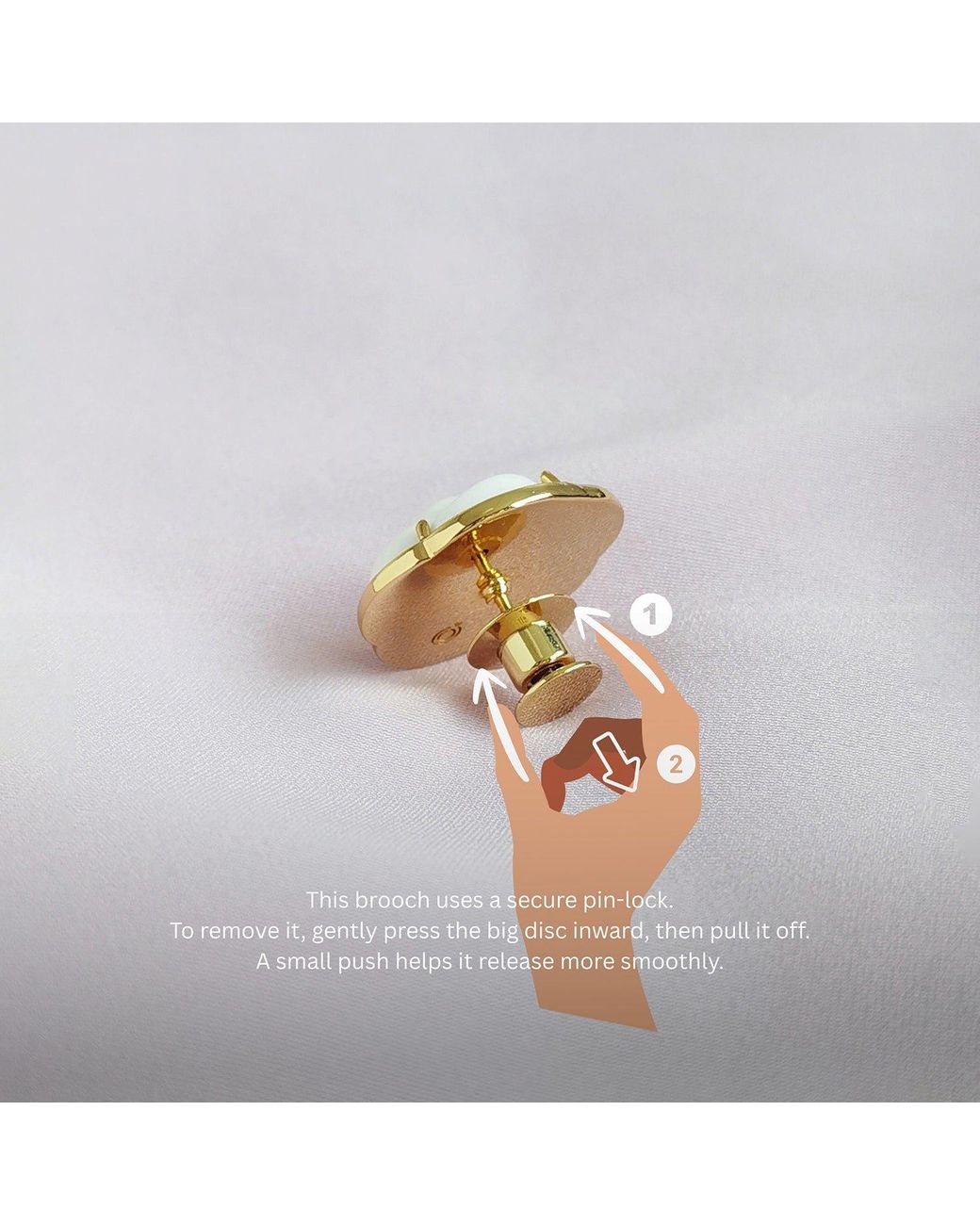 POPORCELAIN Metallic Porcelain Camellia Brooch