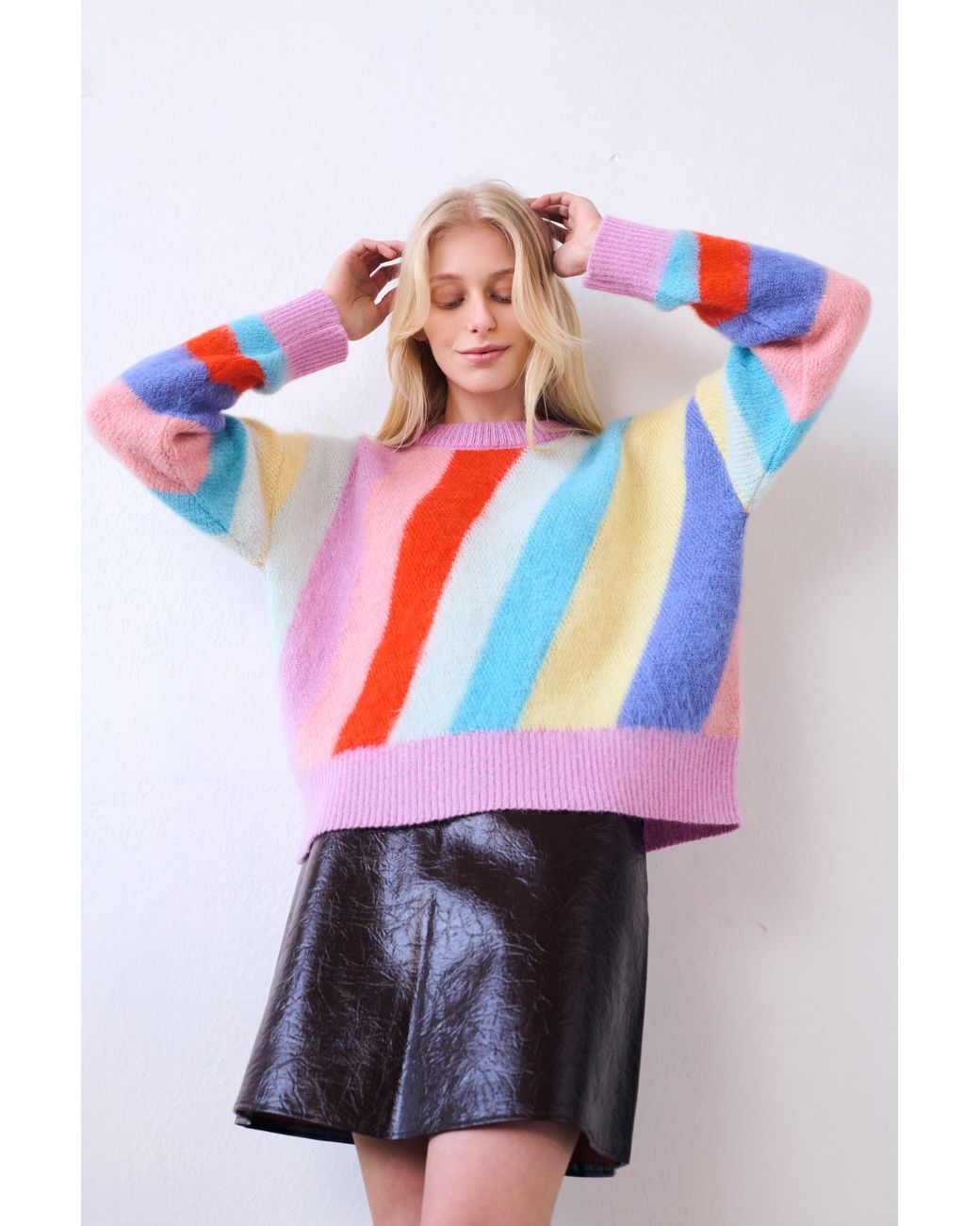 Gigi Knitwear Blue Chrome Stripe Sweater