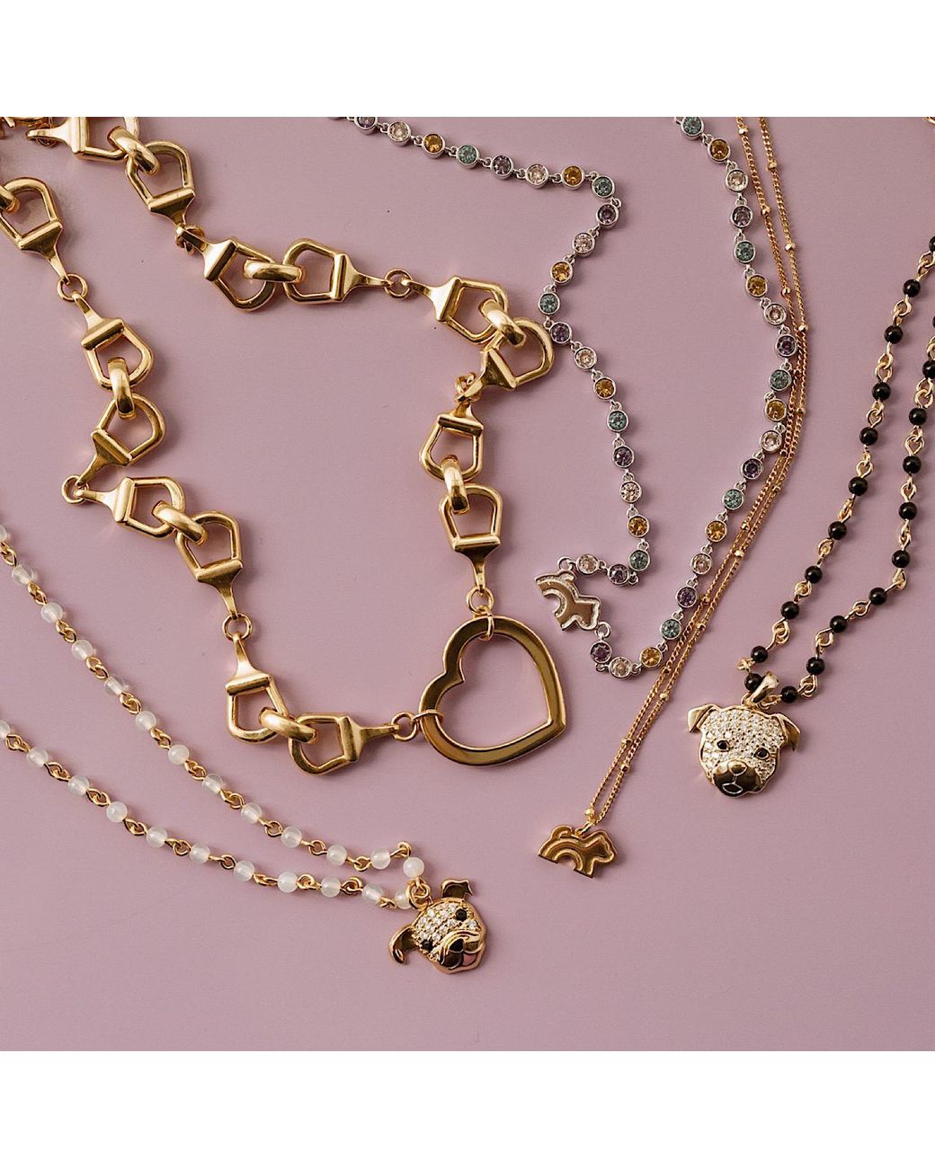 Cloud Haven Metallic Soft Hearted Pit Bull Cz Necklace