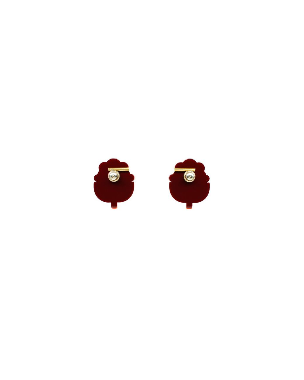 Gissa Bicalho Red Handmade Acrylic Earring Petunia Small