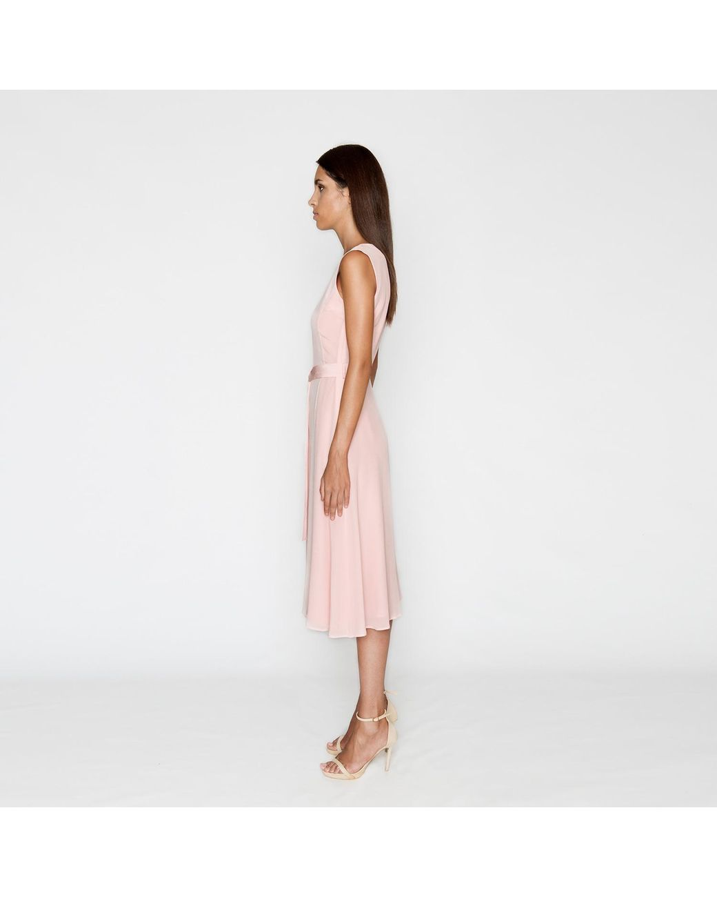 carnation silk dress
