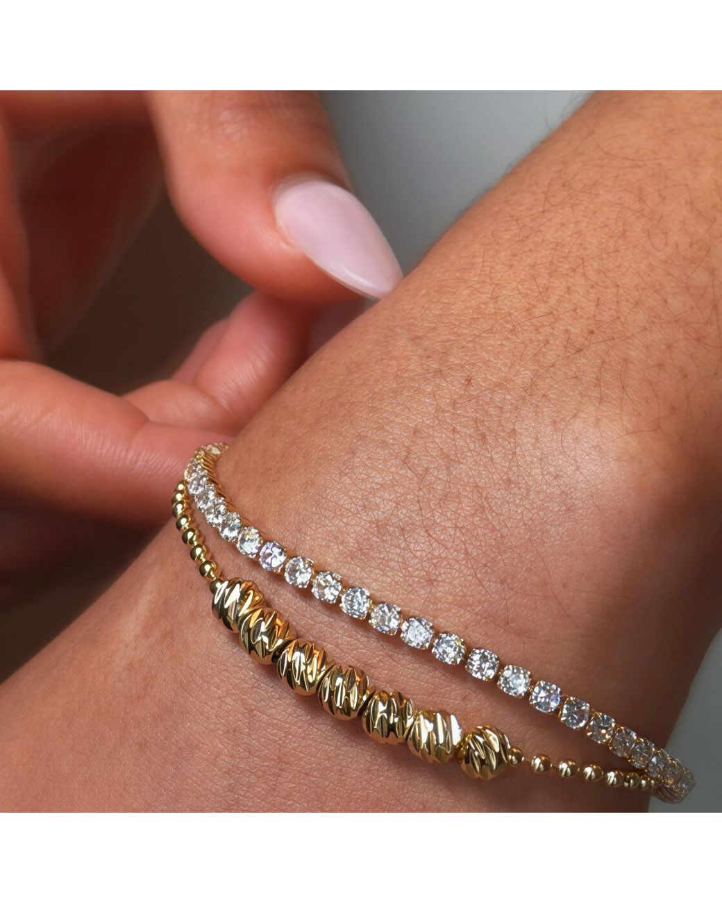 Freak Vault Metallic Aurelia Crystal Bead Bracelet