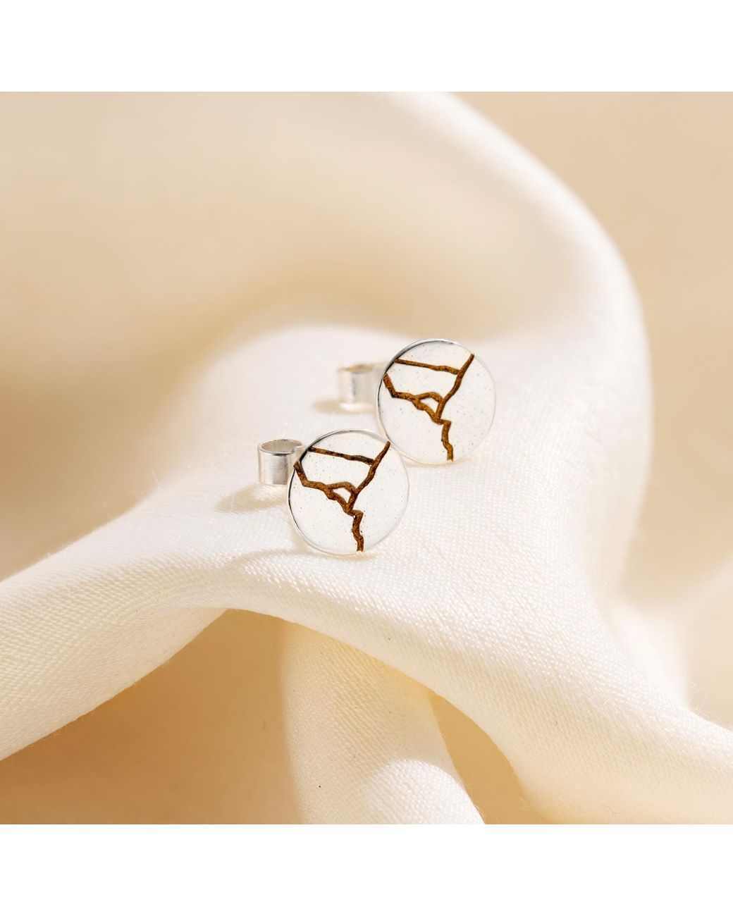 Posh Totty Designs Metallic Kintsugi Stud Earrings for men