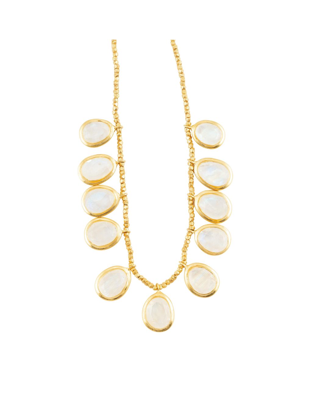 Opium Jewels Metallic Moonstone Droplets Bead Necklace