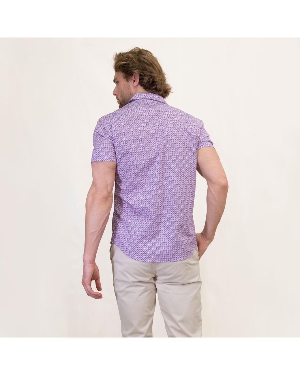 Lords of Harlech Purple Scott Floating Triangles Shirt for men