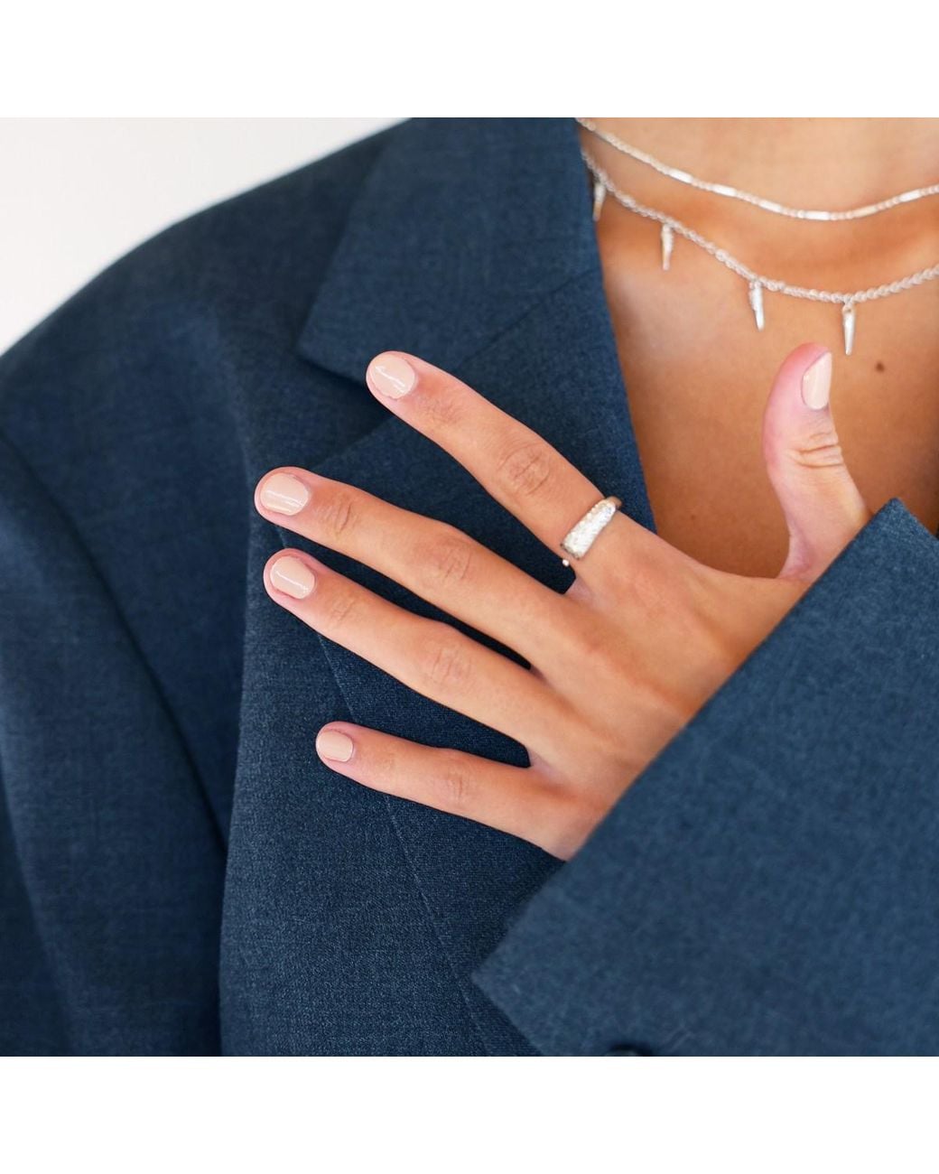 Linda Fiore Metallic Horn Ring Sterling