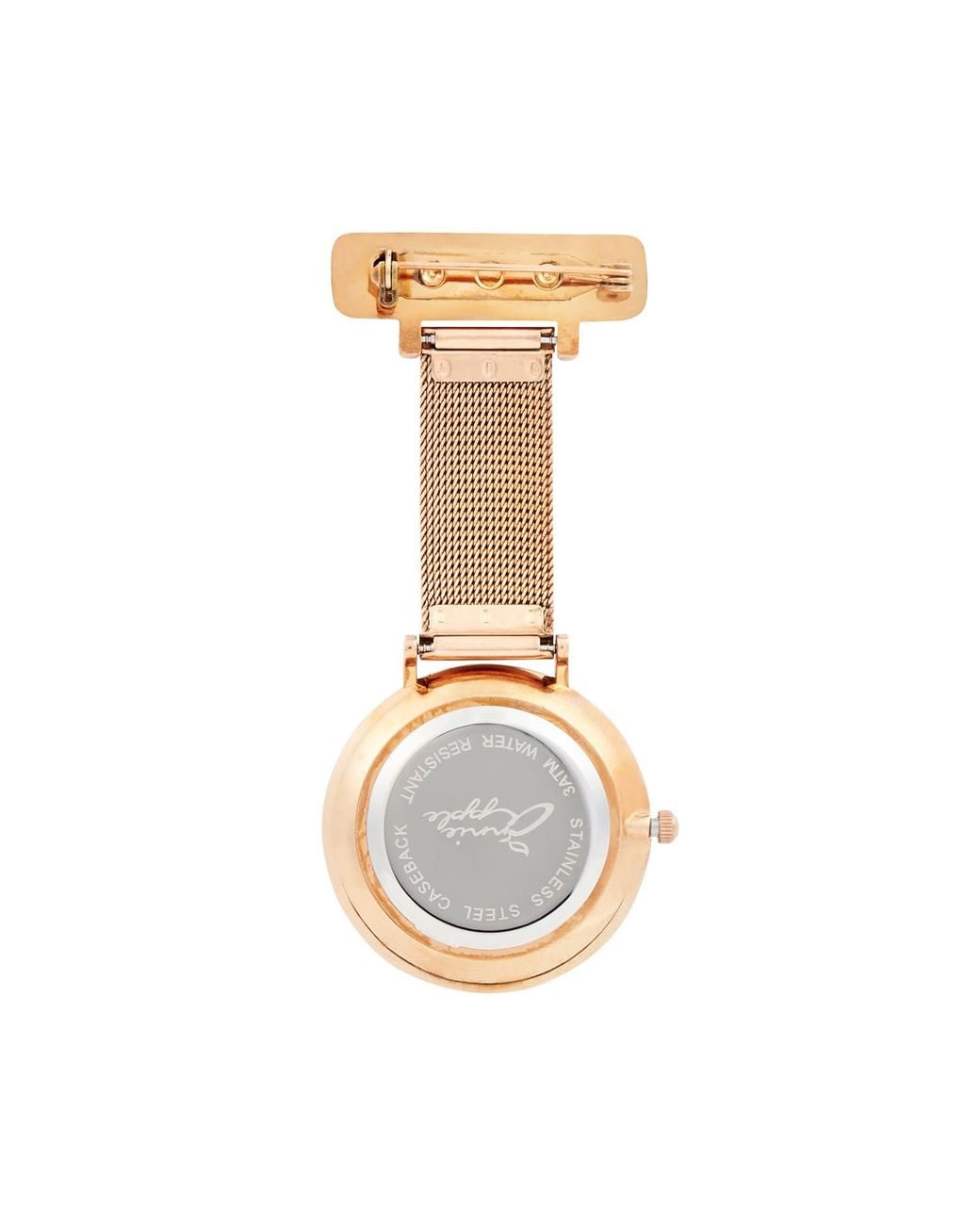 Bermuda Watch Company Metallic Annie Apple Mesh Nurse Fob Watch