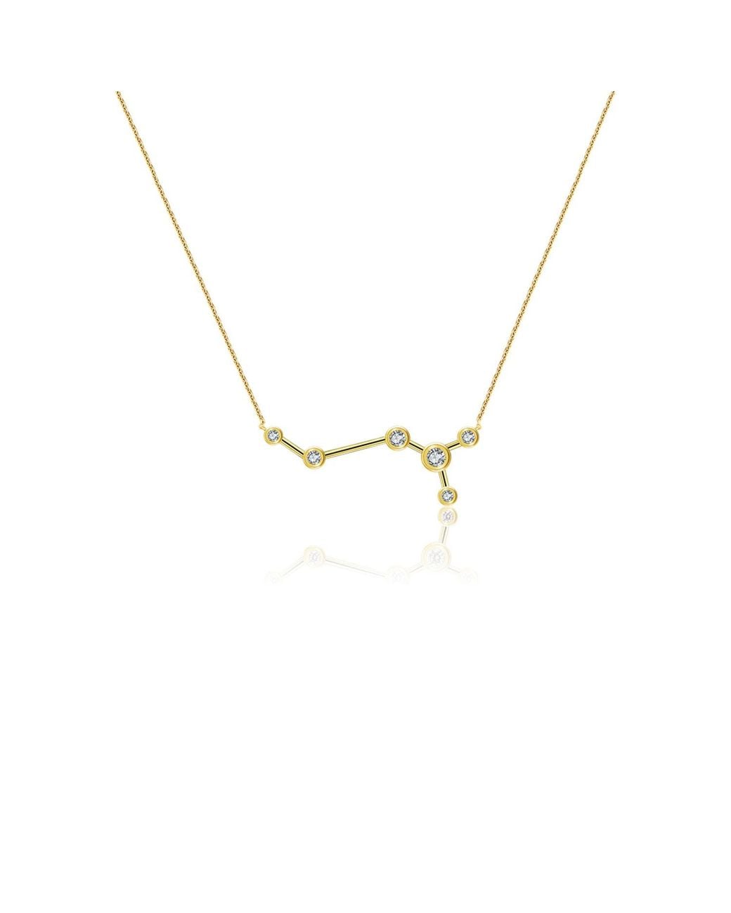 Genevieve Collection Metallic Scorpio Zodiac Constellation Necklace 18K & Diamond