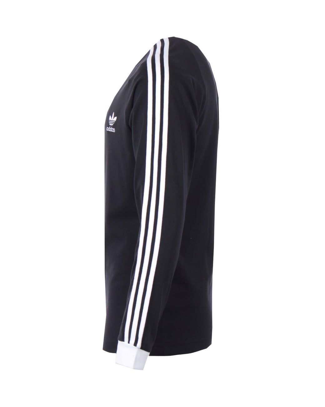 adidas Originals Cotton Classics 3-stripes Long Sleeve T-shirt in Black for  Men | Lyst