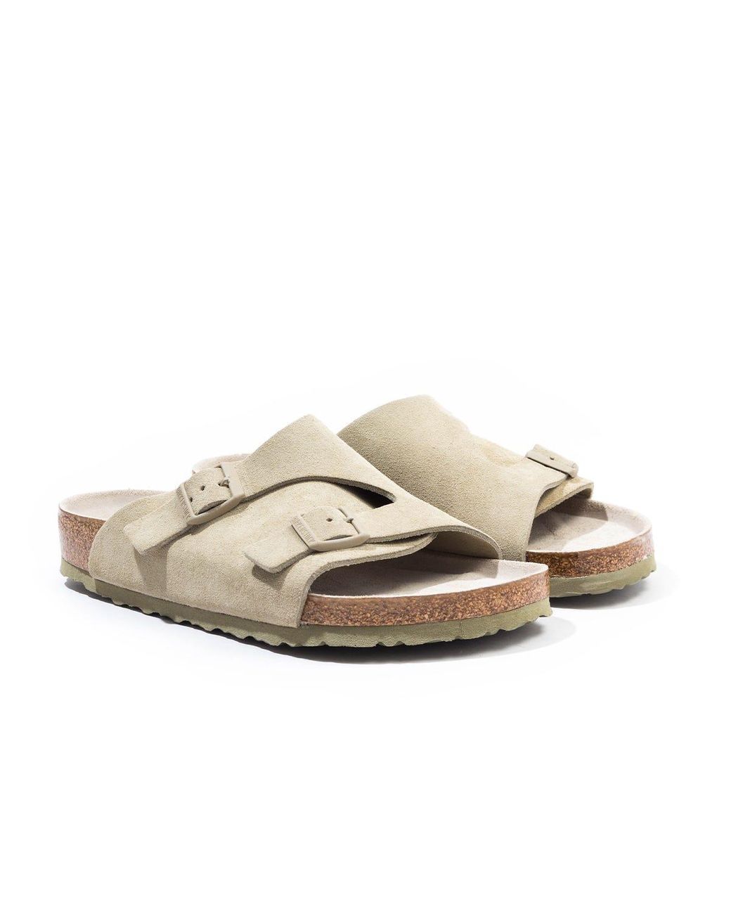 khaki suede sandals