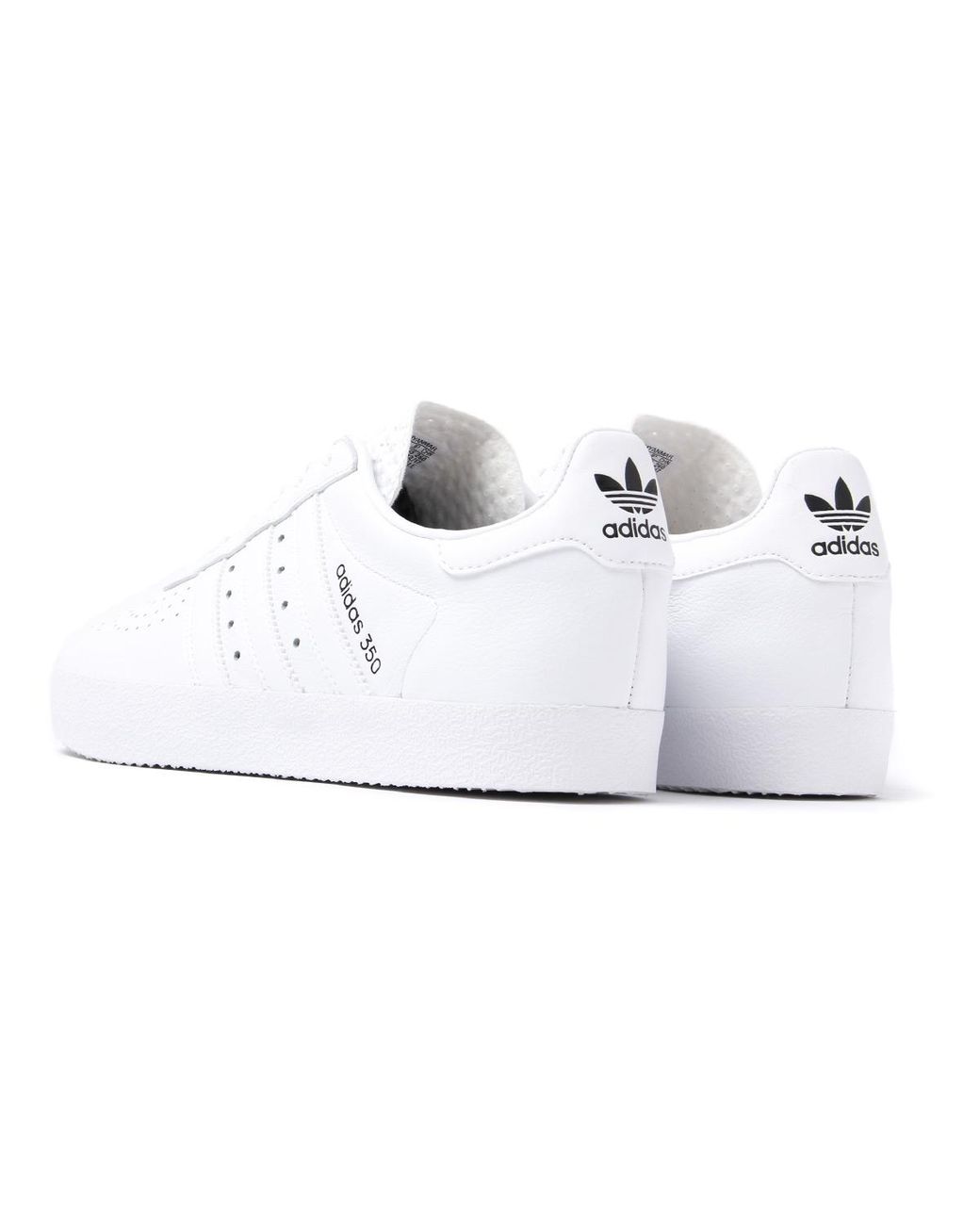 adidas Originals 350 White Grained Leather Trainers for Men | Lyst UK