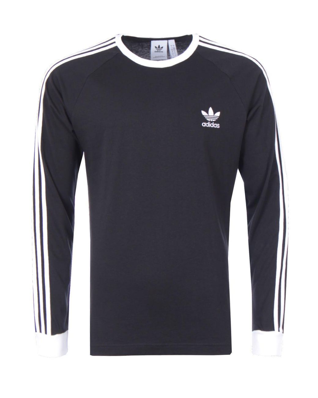adidas Originals Classics 3-stripes Long Sleeve T-shirt in Black for Men |  Lyst