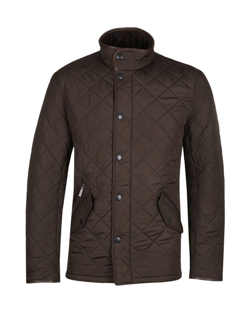 Barbour Fleece Powell Olive Quilted Jacket in Green for Men - Lyst