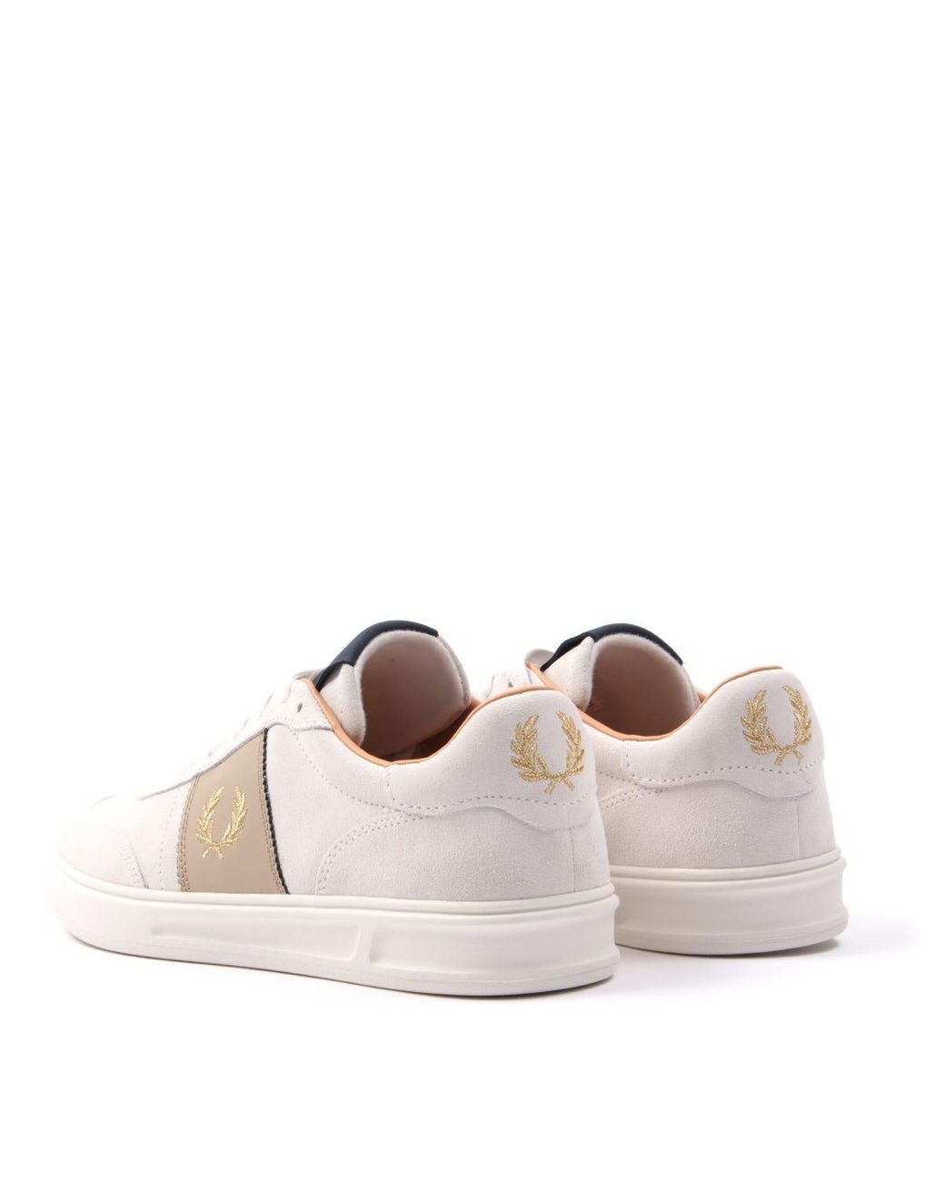Fred Perry B400 Suede Trainers in White for Men | Lyst