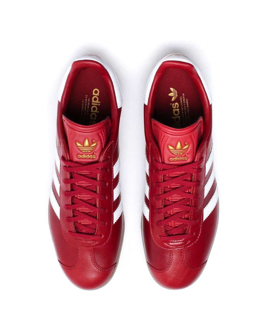 adidas Originals Mystery Red Leather Gazelle Trainers for Men | Lyst