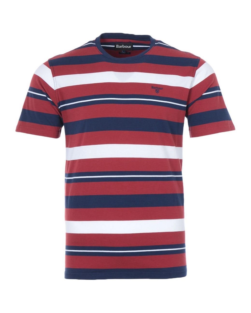 Barbour Cotton Kylemore Striped T-shirt in Red for Men | Lyst