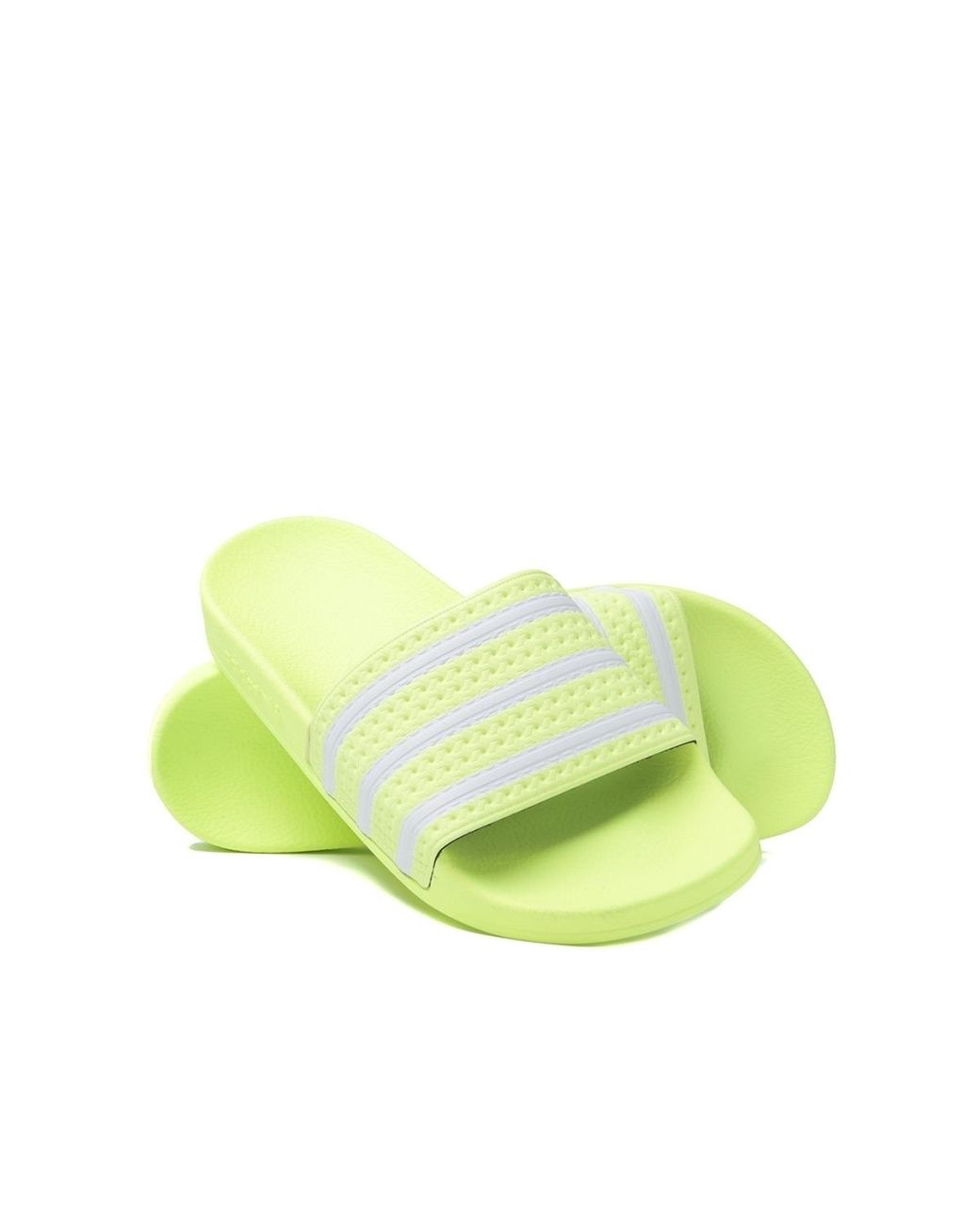 adidas Originals Rubber Adilette Neon Yellow Slides for Men | Lyst
