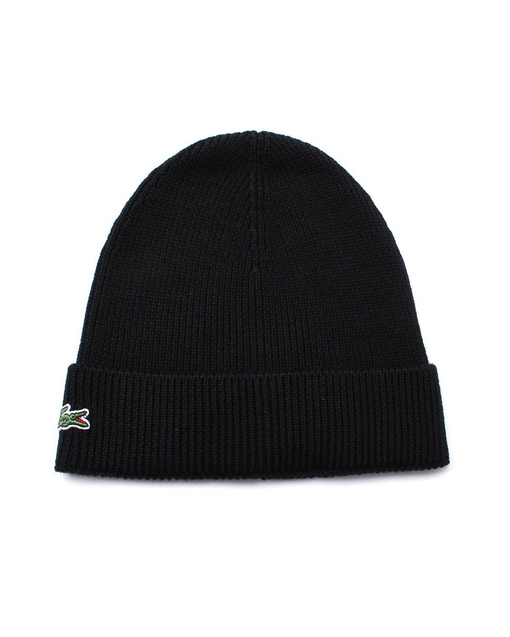 Lacoste Wool Beanie Hat in Black for 