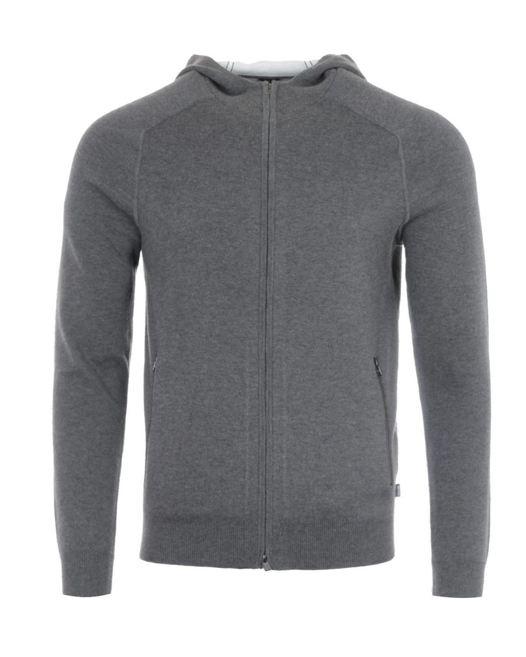 BOSS by Hugo Boss Wool Cashmere Blend Hooded Sweater Anthracite in