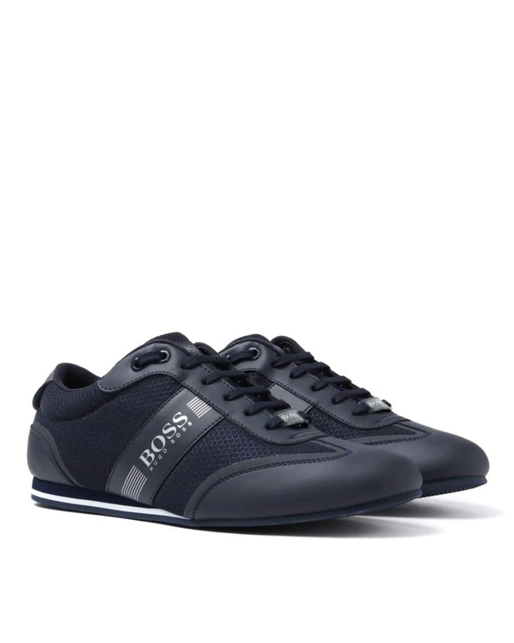 Hugo Boss Lighter Low Mxme 50370438 410 Mens Trainers Navy Sneakers Shoes 