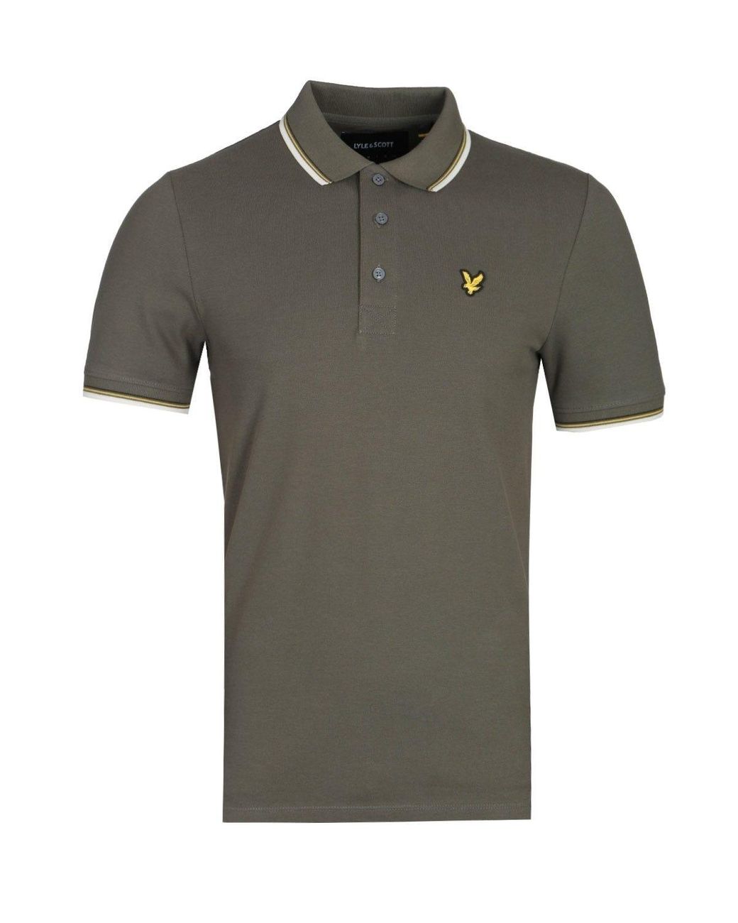 Lyle & Scott Cotton Slim Fit Tipped Olive Polo Shirt in Green for Men ...