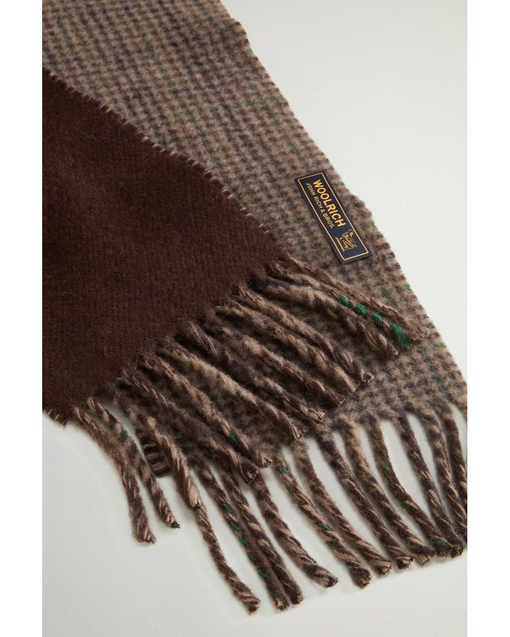 Bufanda De Pura Lana Con Estampado A Cuadros Para Hombre Talla One Woolrich de hombre de color White