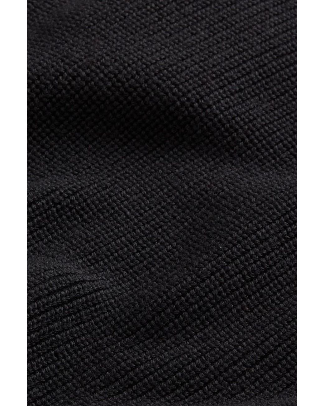 Cárdigan De Pura Lana Virgen Merina Con Cremallera Completa Y Cuello Alto Para Hombre Talla Woolrich de hombre de color Black