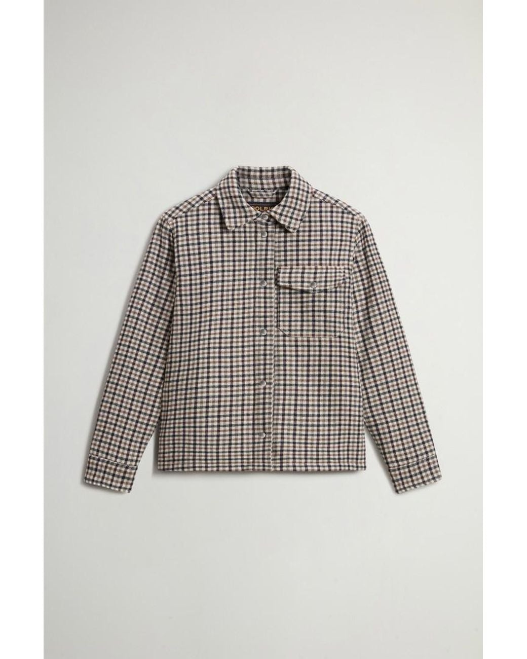 Chaqueta Camisera Alaskan A Cuadros De Mezcla De Lana Acolchada Para Mujer Talla Woolrich de color Blue