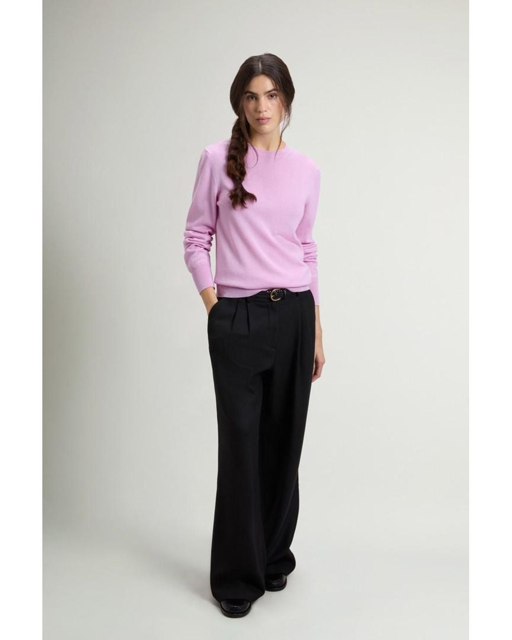 Jersey De Pura Lana Virgen Merina Para Mujer Talla Woolrich de color Pink