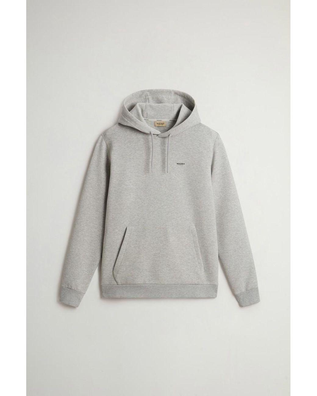 Sudadera Con Capucha En Mezcla De Algodón Interlock Para Hombre Talla Woolrich de hombre de color Gray