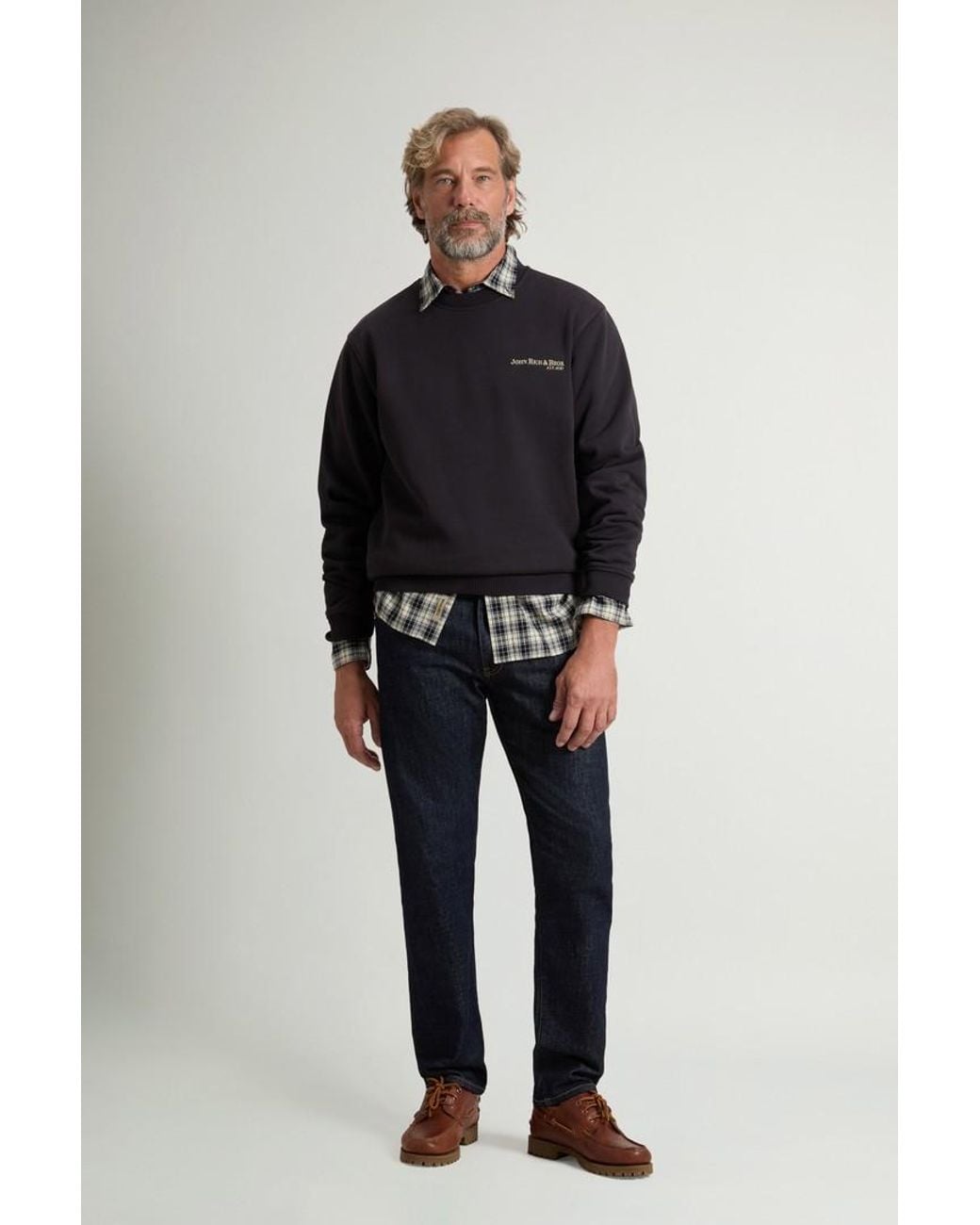 Sudadera De Cuello Redondo De Mezcla De Algodón Con Estampado Para Hombre Talla Woolrich de hombre de color Blue