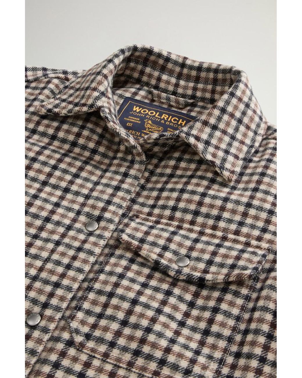 Chaqueta Camisera Alaskan A Cuadros De Mezcla De Lana Acolchada Para Mujer Talla Woolrich de color Blue