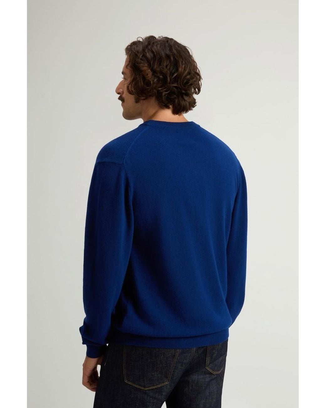 Jersey De Cuello Redondo De Pura Lana Virgen Para Hombre Talla Woolrich de hombre de color Blue